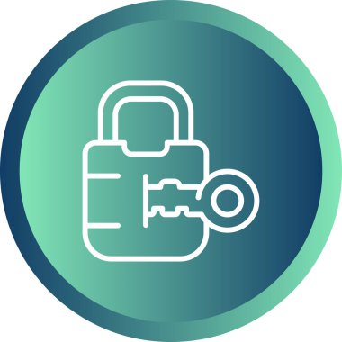 Kilit. Web simgesi basit illüstrasyon 