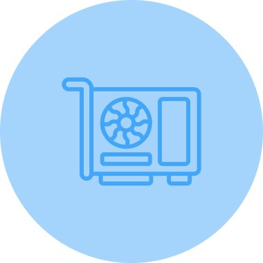 Grafik kart simgesi, vektör illüstrasyonu basit tasarım