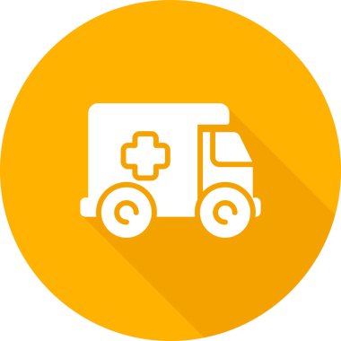 Ambulans. Web simgesi basit illüstrasyon 