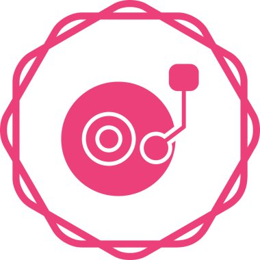 DJ döner tablosu. Web simgesi basit illüstrasyon