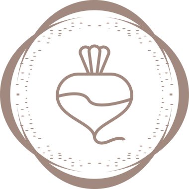 Gıda ikonunun vektör illüstrasyonu. Şalgam   