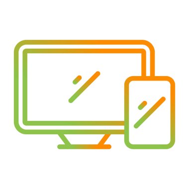 Masaüstü bilgisayar simgesi, vektör illüstrasyonu basit tasarım