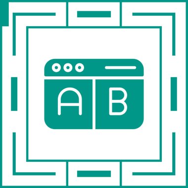 A-B Simge Testi. İş ve Finans. İzole İllüstrasyon. B varyasyonlarını test etmek için iki web sayfası.
