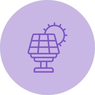 Güneş paneli simgesi, vektör illüstrasyonu basit tasarım