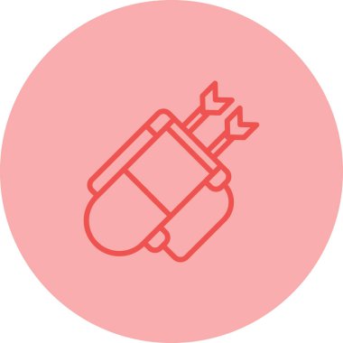 Oklarla dolu bir ok kılıfının basit simgesi, vektör illüstrasyonu