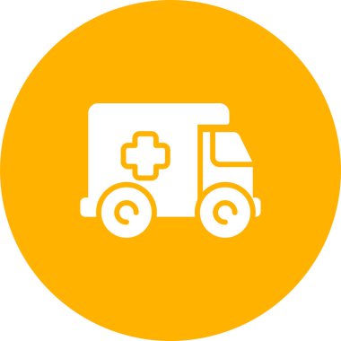 Ambulans. Web simgesi basit illüstrasyon 