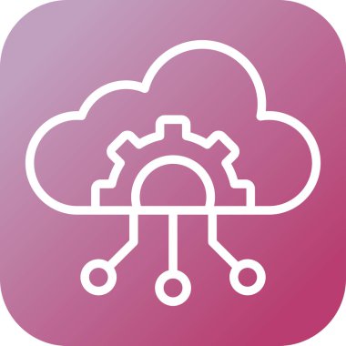 Bulut Yönetimi Simgesi, Vektör İllüstrasyonu 