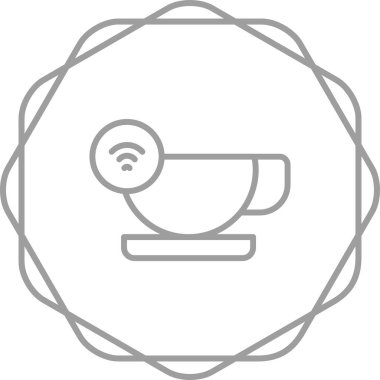 akıllı kahve kupası simgesi, vektör illüstrasyonu 