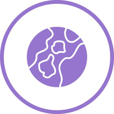 Dünya gezegeni simgesi, vektör illüstrasyonu basit tasarım