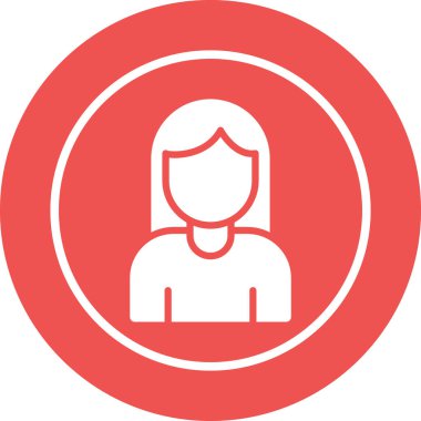 Kadın kullanıcı. Web simgesi basit illüstrasyon