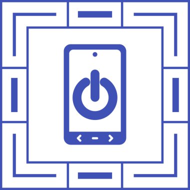 Güç düğmesi vektör illüstrasyonlu akıllı telefon simgesi