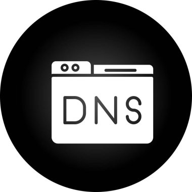 Alan Adı DNS Yönetim simgesi vektör illüstrasyonu 