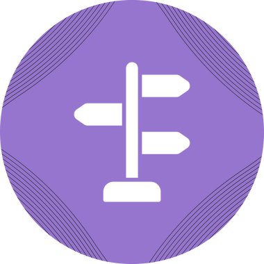 Turist rotası illüstrasyonunda ahşap tabela 