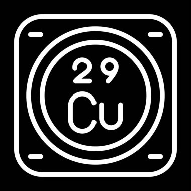 Periyodik tablonun bakır kimyasal elementinin web çizimi