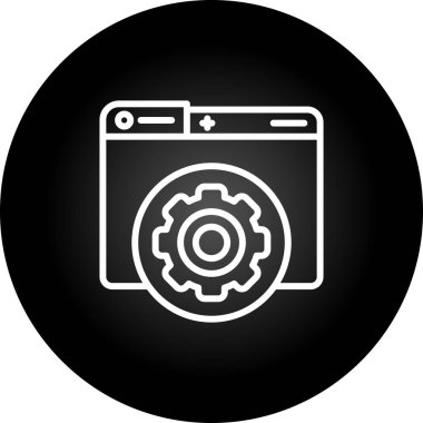 Bakım simgesi, servis aracı simgesi, vektör illüstrasyonu