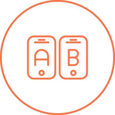 A-B Simge Testi. İş ve Finans. İzole İllüstrasyon. B varyasyonlarını test etmek için iki web sayfası.