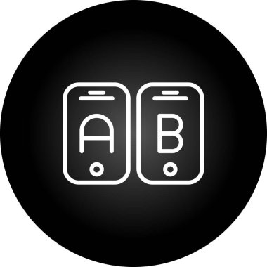 A-B Simge Testi. İş ve Finans. İzole İllüstrasyon. B varyasyonlarını test etmek için iki web sayfası.