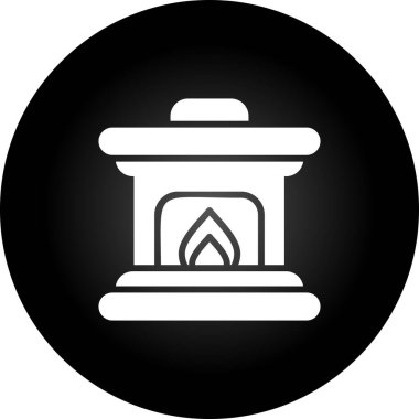  Ateş Yeri simgesi vektör illüstrasyonu