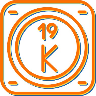 Potasyum kimyasal element. Web simgesi basit illüstrasyon