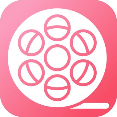 Film makarası web simgesi, basit vektör illüstrasyonu