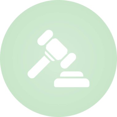 Law gavel simgesi, vektör illüstrasyonu 