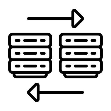 Bulut Göç web simgesi, vektör illüstrasyonu