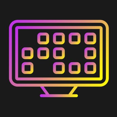 Masaüstü bilgisayar simgesi, vektör illüstrasyonu basit tasarım