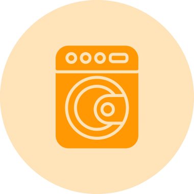 Çamaşır makinesi. Web simgesi basit illüstrasyon