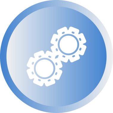Gears web simgesi, çark sembolü, basit tasarım, vektör illüstrasyonu 