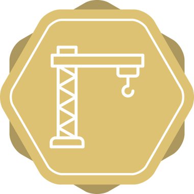 İnşaat vinci. Web simgesi basit illüstrasyon