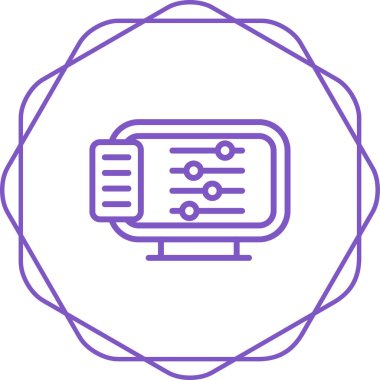 Masaüstü Bilgisayar Web simgesi vektör çizimi