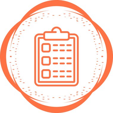 Liste simgesi ve vektör illüstrasyonlu pano 