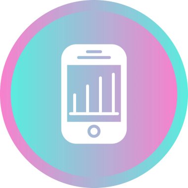 Mobil Analitik Web simgesi, basit illüstrasyon