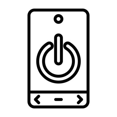 Güç düğmesi vektör illüstrasyonlu akıllı telefon simgesi