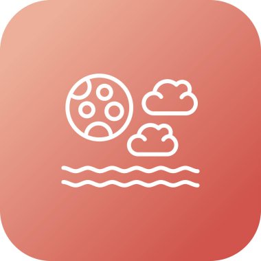 Ay ve bulutların vektör illüstrasyonu web simgesi