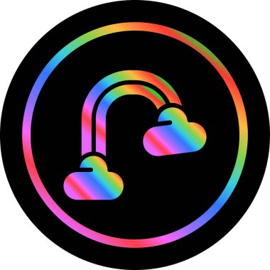 Rainbow bulutlar kutsal kişilerin resmi, vektör çizim ile 