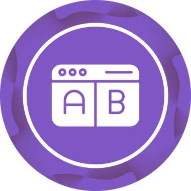 A-B Simge Testi. İş ve Finans. İzole İllüstrasyon. B varyasyonlarını test etmek için iki web sayfası.