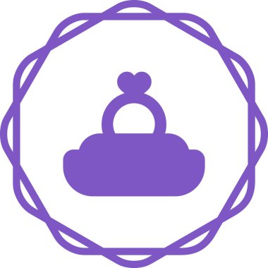 Evlilik Kalp Şekilli Halka ikonunun vektör illüstrasyon tasarımı