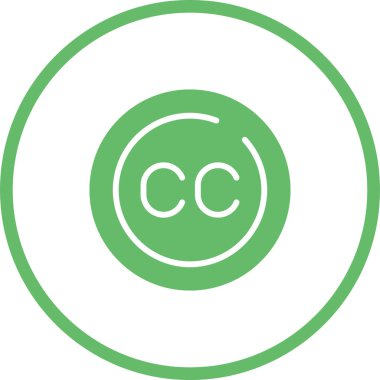 Altyazılar Çember simgesi, vektör illüstrasyonu basit tasarım