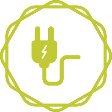 Güç Kablosu web simgesi, basit vektör illüstrasyonu 