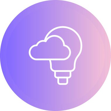 Bulut simgesi olan ampulün vektör illüstrasyonu, fikir sembolü