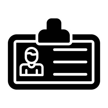 kimlik kartı simgesinin vektör illüstrasyonu