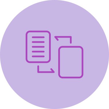 Dosya eşzamanlama simgesi. Veri Göç düğmesi. Veri eşzamanlama işareti 