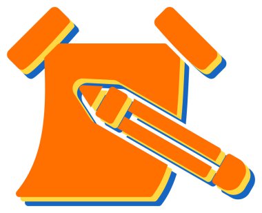 Kalemle yapışkan bir not. Web simgesi basit illüstrasyon