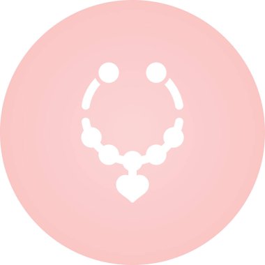 kalp şekilli kolye simgesi izole edilmiş vektör çizimi