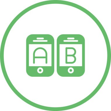 A-B Simge Testi. İş ve Finans. İzole İllüstrasyon. B varyasyonlarını test etmek için iki web sayfası.