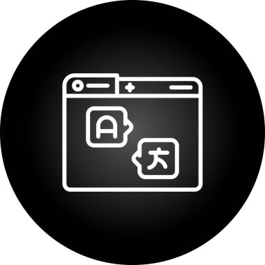 Çevirmen eğitim simgesinin vektör illüstrasyonu