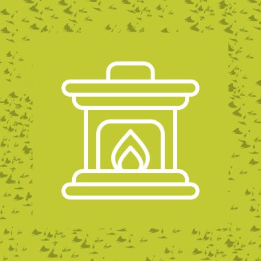  Ateş Yeri simgesi vektör illüstrasyonu