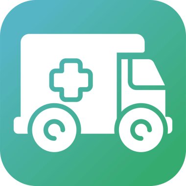 Ambulans. Web simgesi basit illüstrasyon 