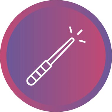 Sihirli değnek simgesi, basit vektör çizimi